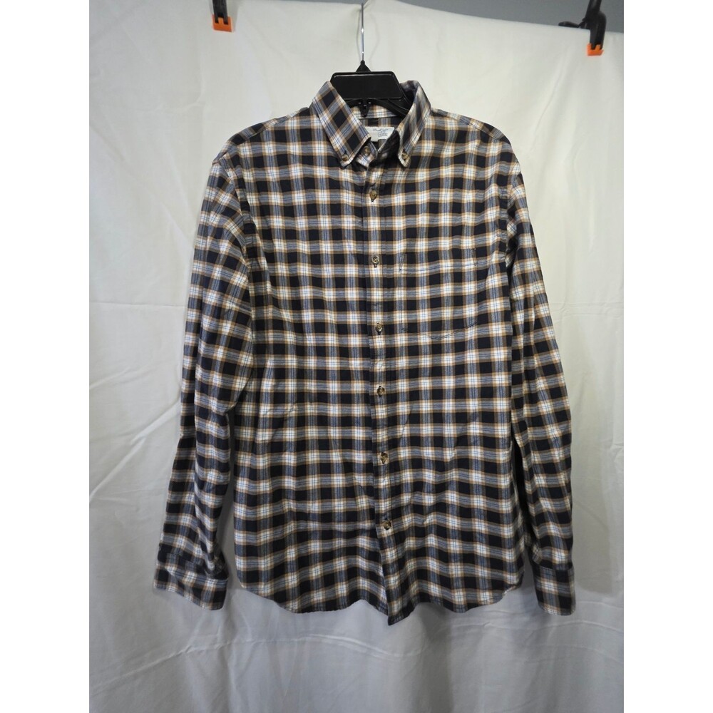 Old Navy Men's Plaid Long Sleeve Button Up Shirt M Built In Flex Cotton